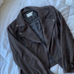 Lush Faux Suede Moto Jacket.